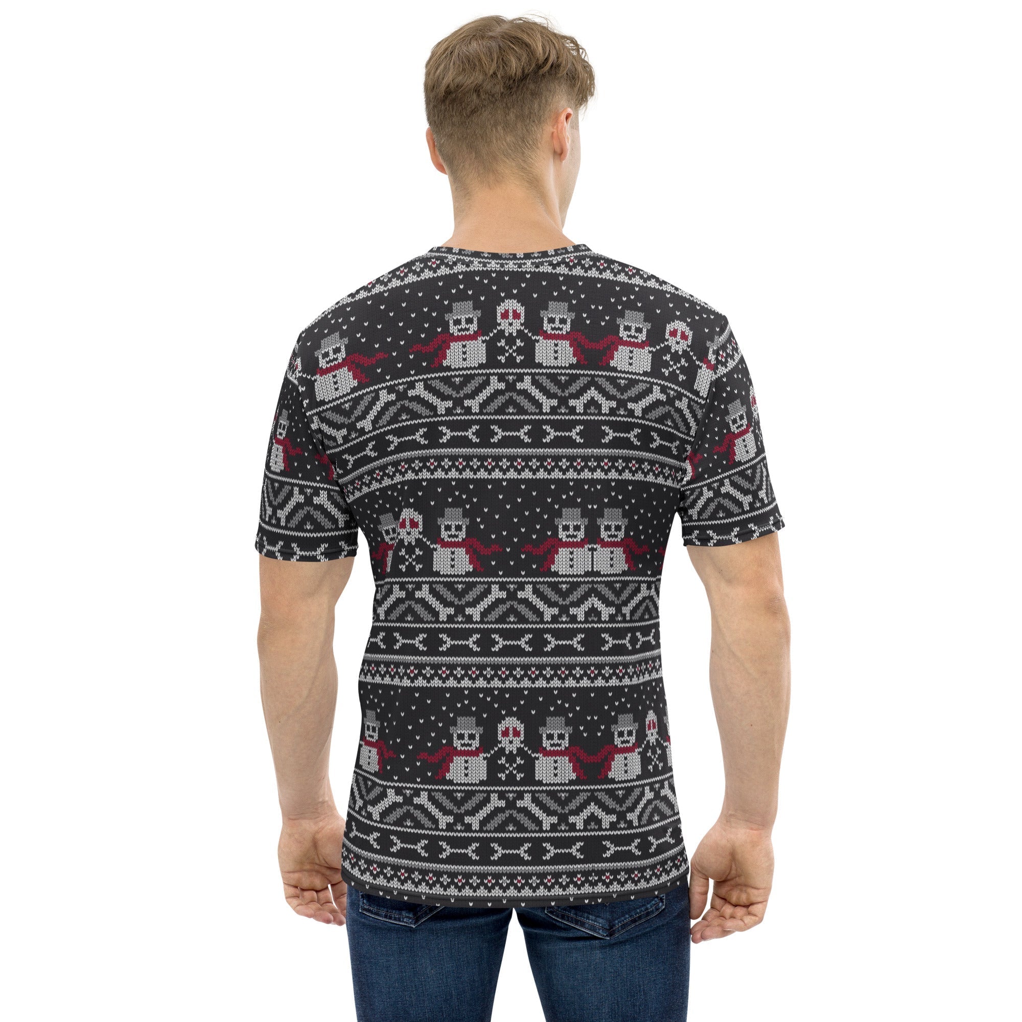 Vintage Goth Knitted Print Men's T-shirt
