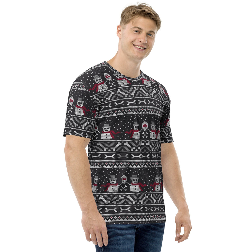 Vintage Goth Knitted Print Men's T-shirt