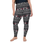 Vintage Goth Knitted Print Plus Size Leggings - FiercePulse - Premium Workout Leggings - Yoga Pants