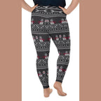 Vintage Goth Knitted Print Plus Size Leggings - FiercePulse - Premium Workout Leggings - Yoga Pants