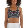 Vintage Goth Knitted Print Sports Bra