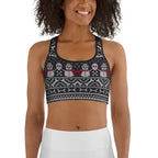 Vintage Goth Knitted Print Sports Bra