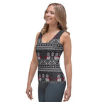 Vintage Goth Knitted Print Tank Top