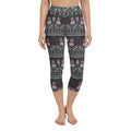 Vintage Goth Knitted Print Yoga Capris