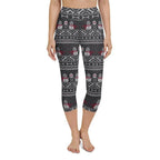 Vintage Goth Knitted Print Yoga Capris