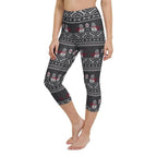 Vintage Goth Knitted Print Yoga Capris