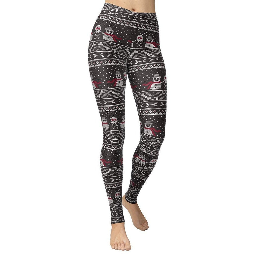 Vintage Goth Knitted Print Yoga Leggings: Women's Christmas Outfits ...
