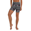 Vintage Goth Knitted Print Yoga Shorts