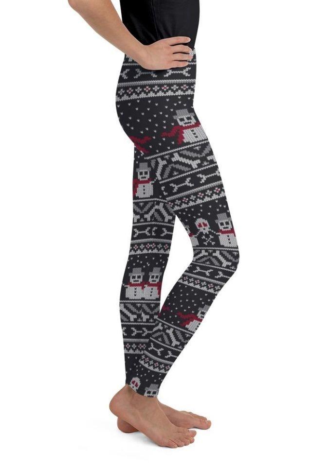 Vintage Got Knitted Print Youth Leggings
