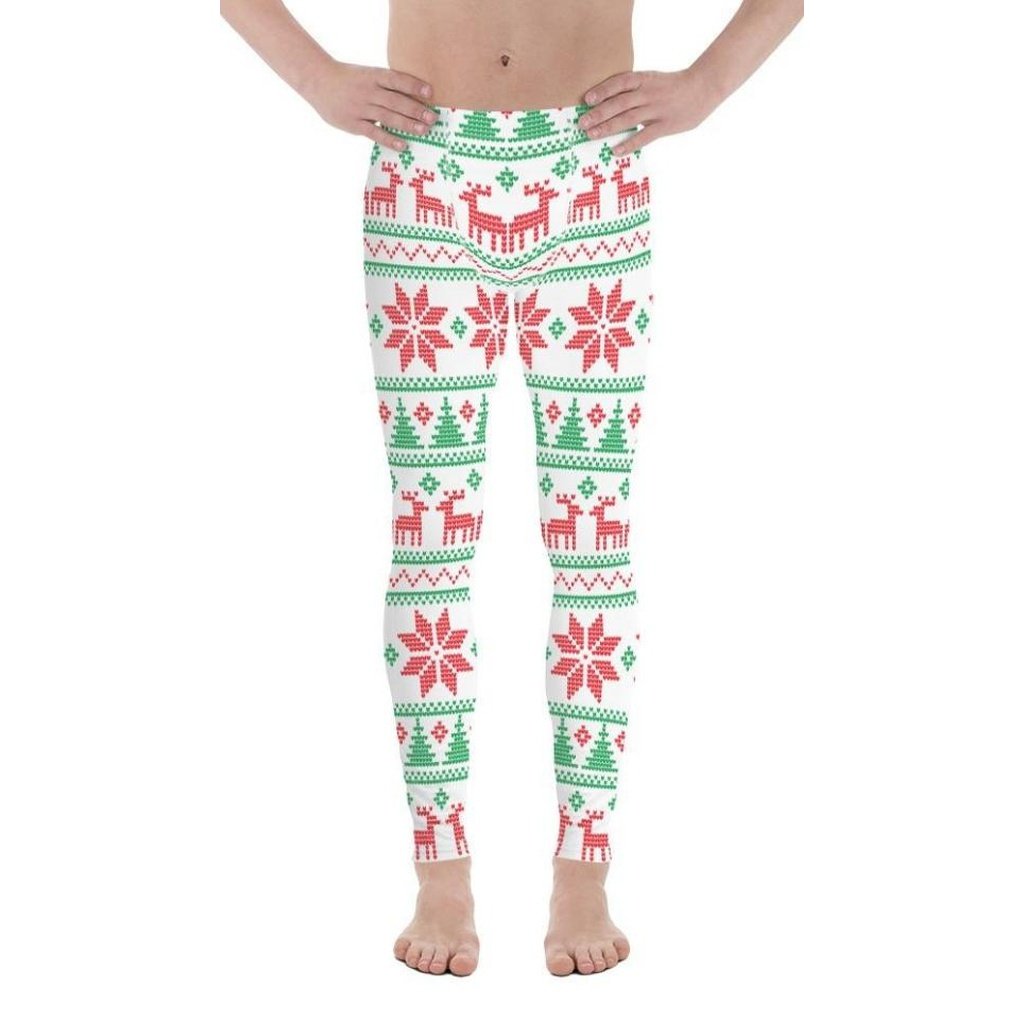 Vintage Knit Print Men's Leggings