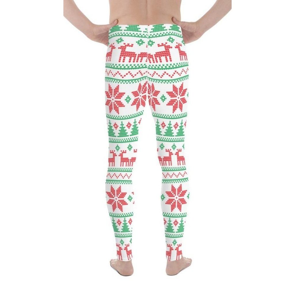 Vintage Knit Print Men's Leggings