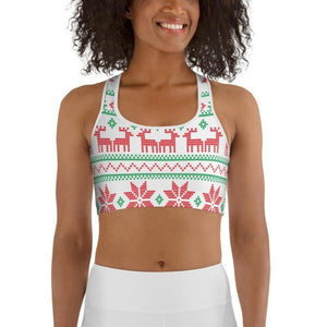 Vintage Knit Print Sports Bra