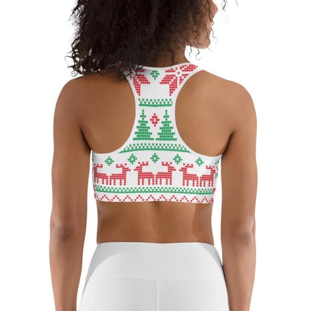 Vintage Knit Print Sports Bra