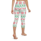 Vintage Knit Print Yoga Capris
