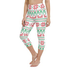 Vintage Knit Print Yoga Capris