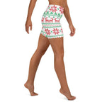 Vintage Knit Print Yoga Shorts