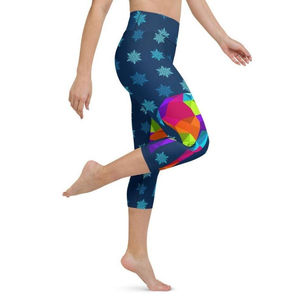 Vivid Reindeer Yoga Capris