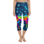 Vivid Reindeer Yoga Capris