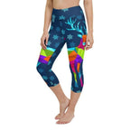 Vivid Reindeer Yoga Capris