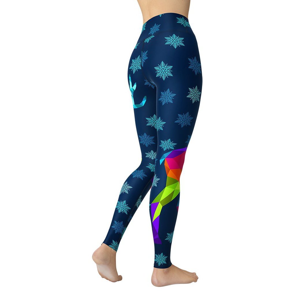 Vivid Reindeer Yoga Leggings - FiercePulse - Premium Workout Leggings - Yoga Pants