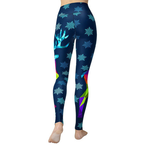 Vivid Reindeer Yoga Leggings - FiercePulse - Premium Workout Leggings - Yoga Pants