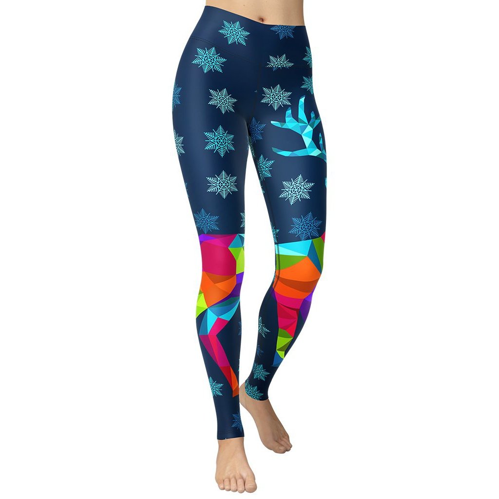 Vivid Reindeer Yoga Leggings - FiercePulse - Premium Workout Leggings - Yoga Pants