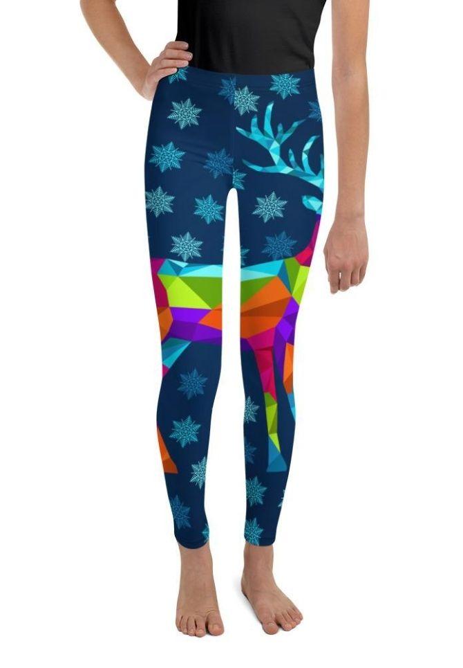 Vivid Reindeer Youth Leggings
