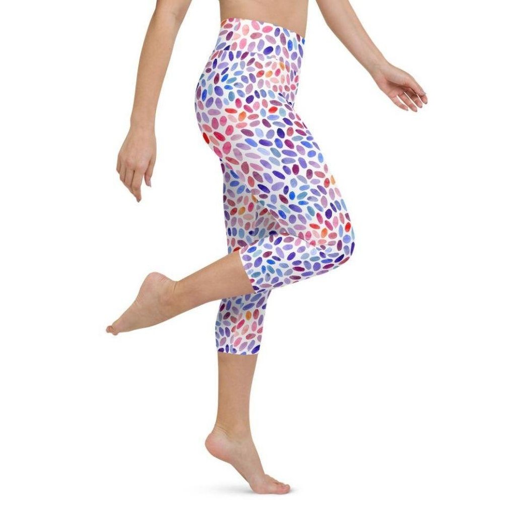 Watercolor Dot Yoga Capris