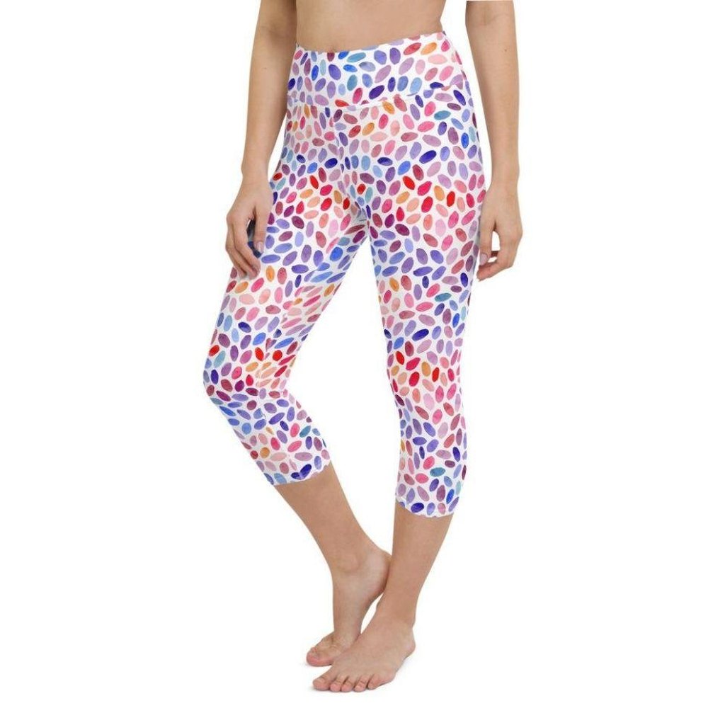 Watercolor Dot Yoga Capris