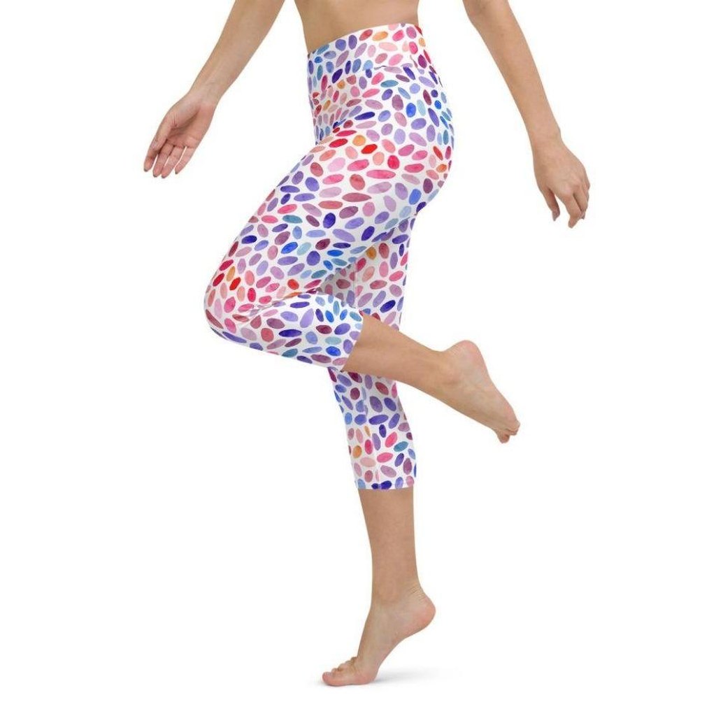 Watercolor Dot Yoga Capris