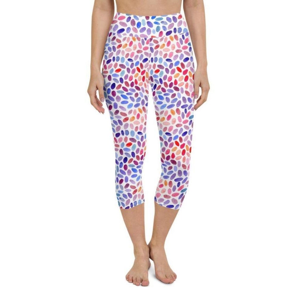 Watercolor Dot Yoga Capris