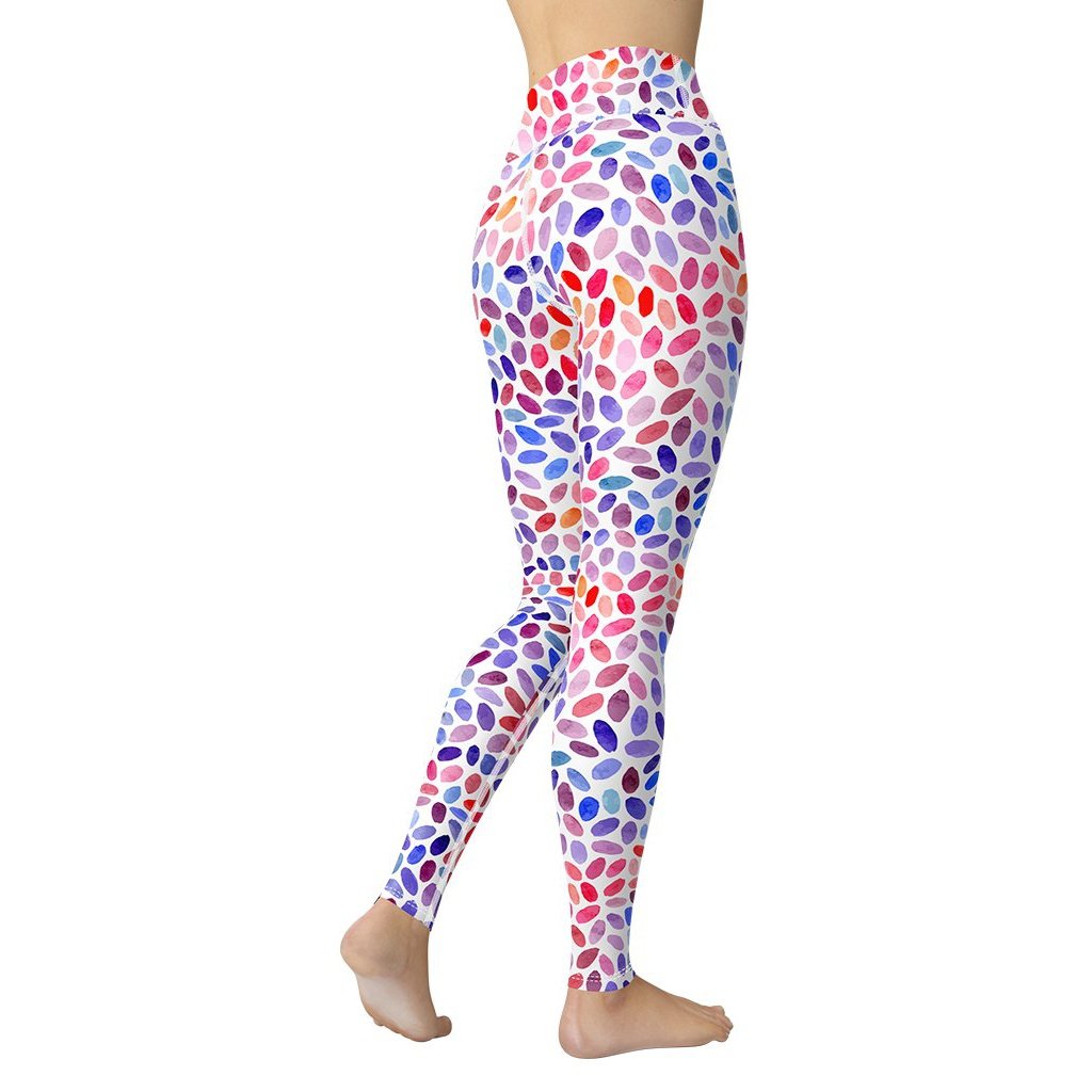 Watercolor Dot Yoga Leggings