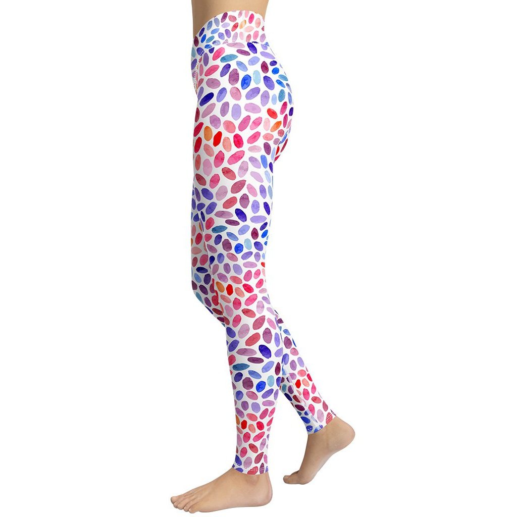 Watercolor Dot Yoga Leggings