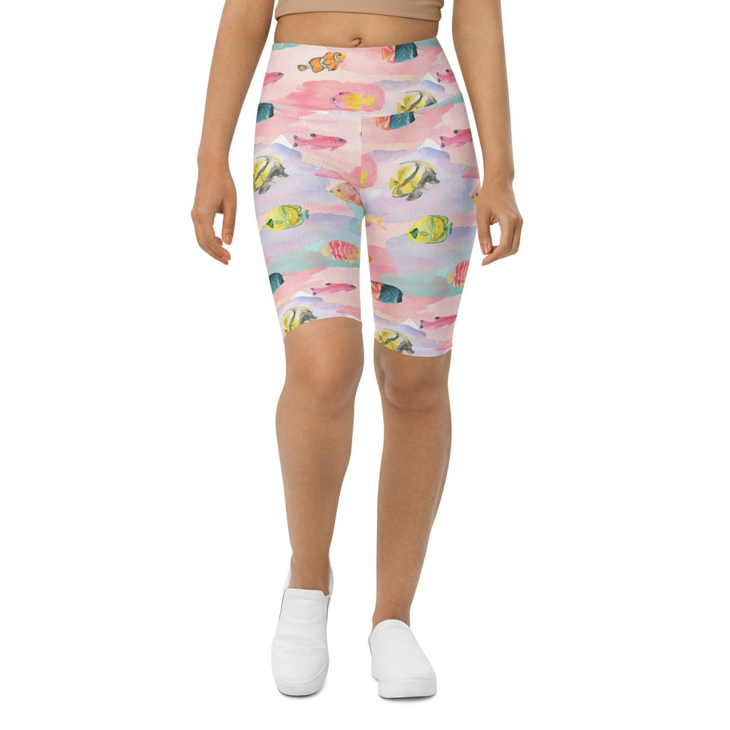 Watercolor Fish Biker Shorts
