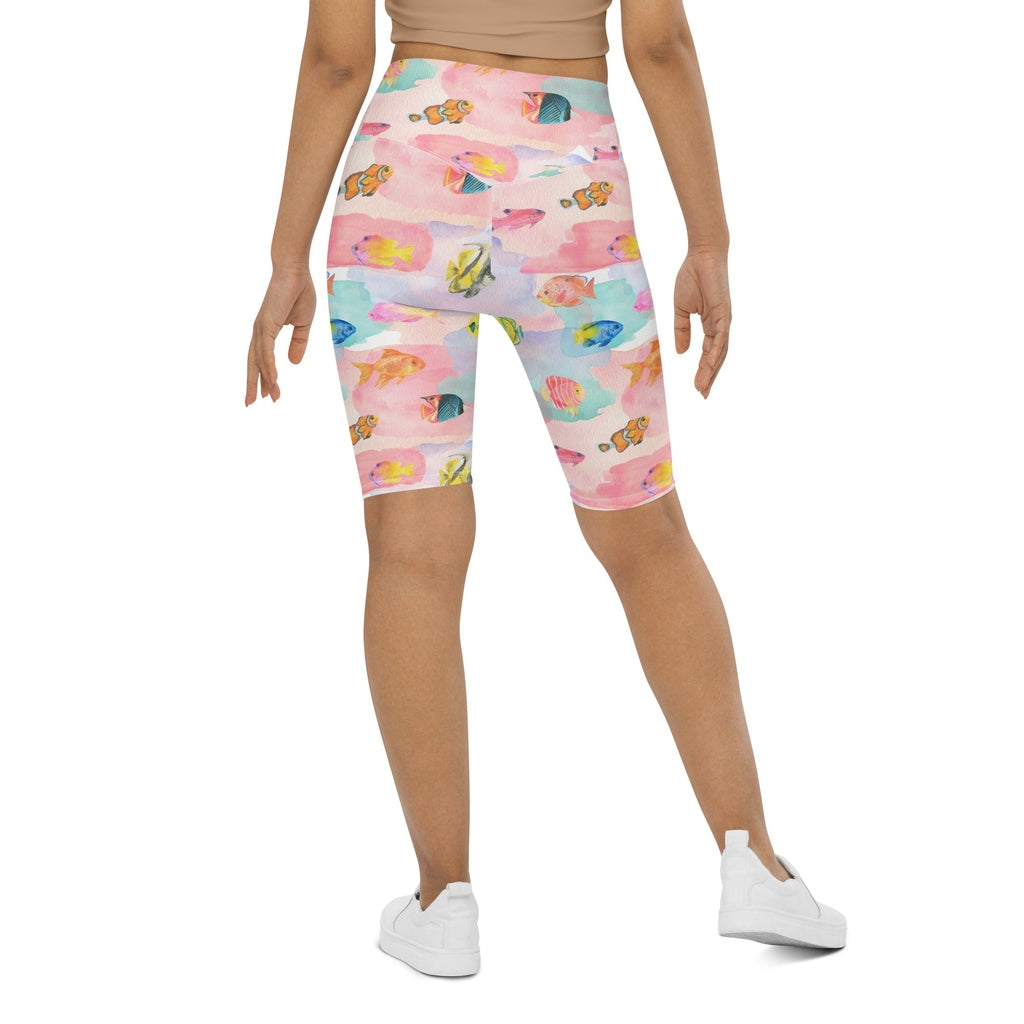 Watercolor Fish Biker Shorts