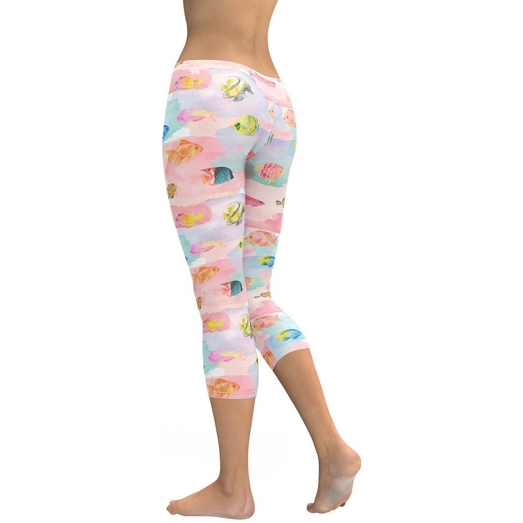 Watercolor Fish Capris