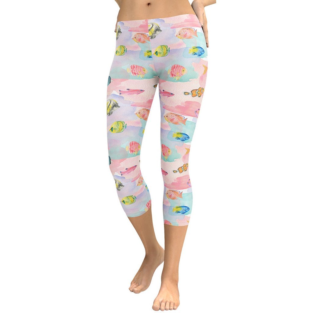Watercolor Fish Capris