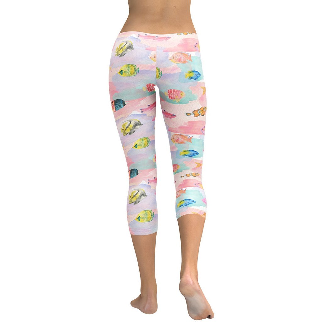 Watercolor Fish Capris