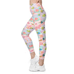 Watercolor Fish Crossover Leggings With Pockets