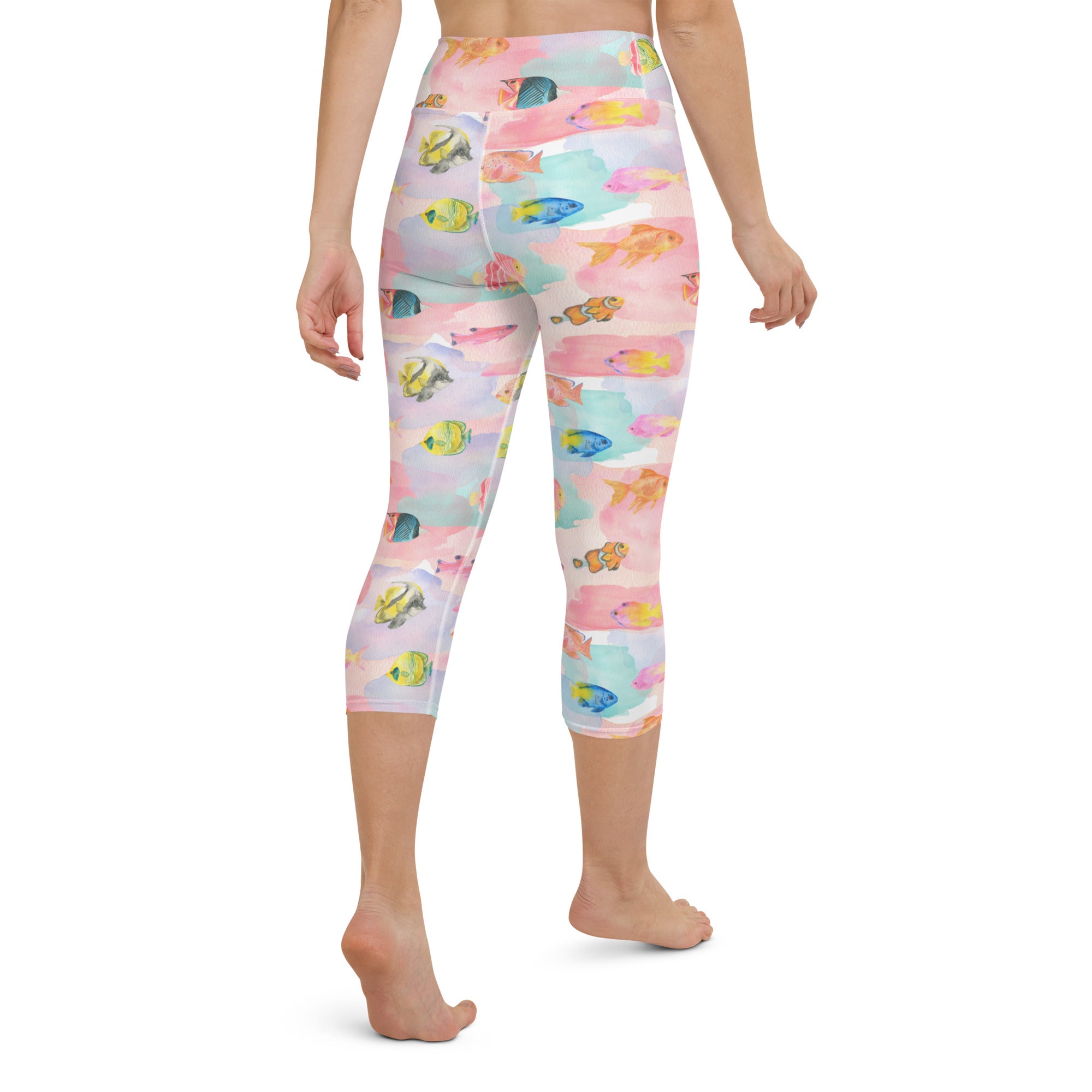 Watercolor Fish Yoga Capris