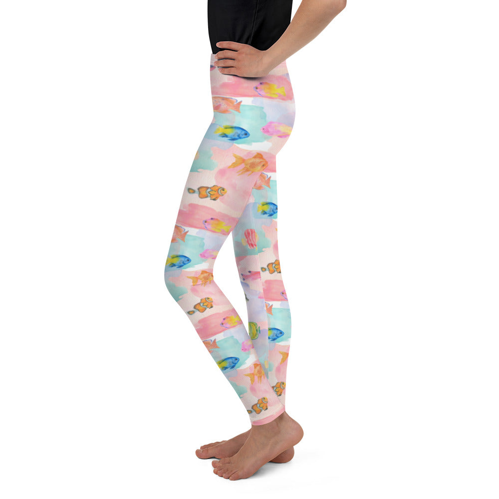 Watercolor Fish Youth Leggings