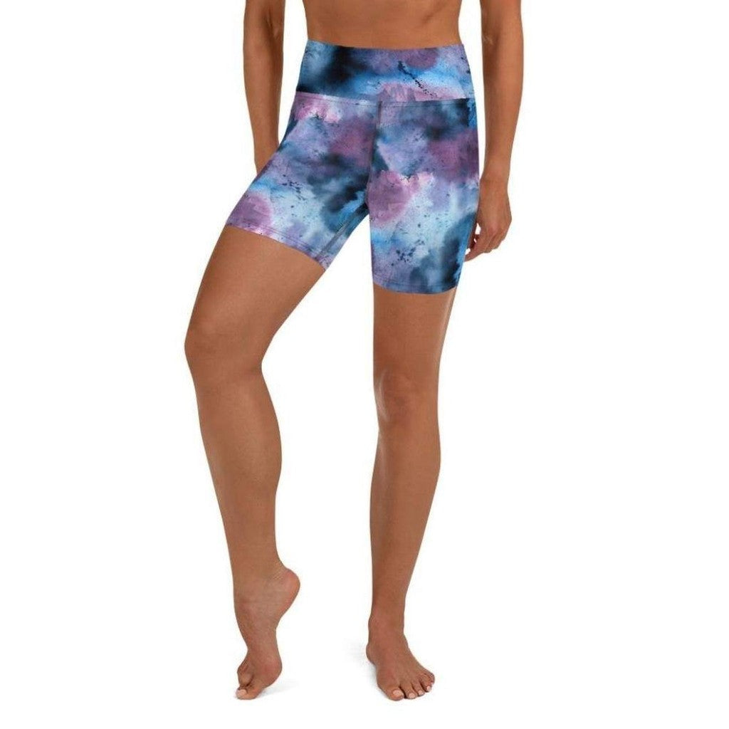 Watercolor Tie Dye Yoga Shorts