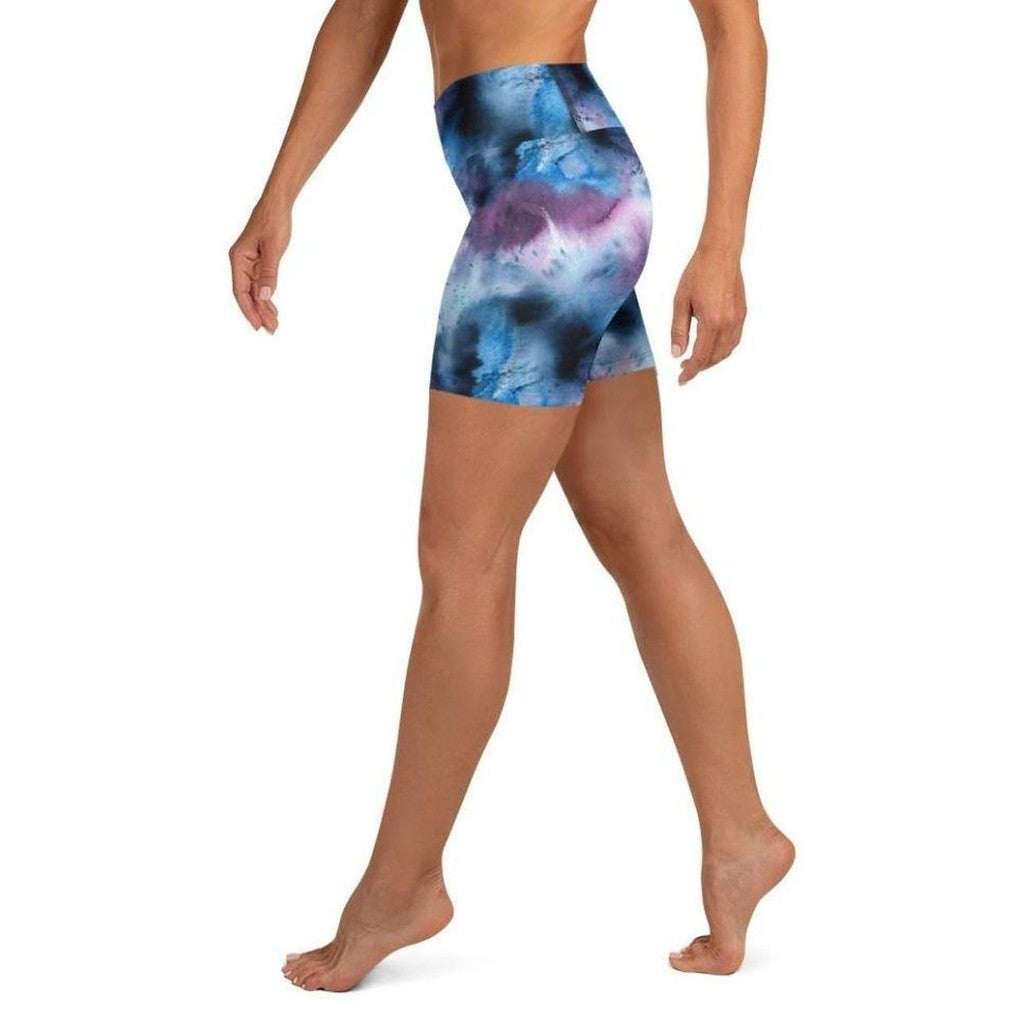 Watercolor Tie Dye Yoga Shorts