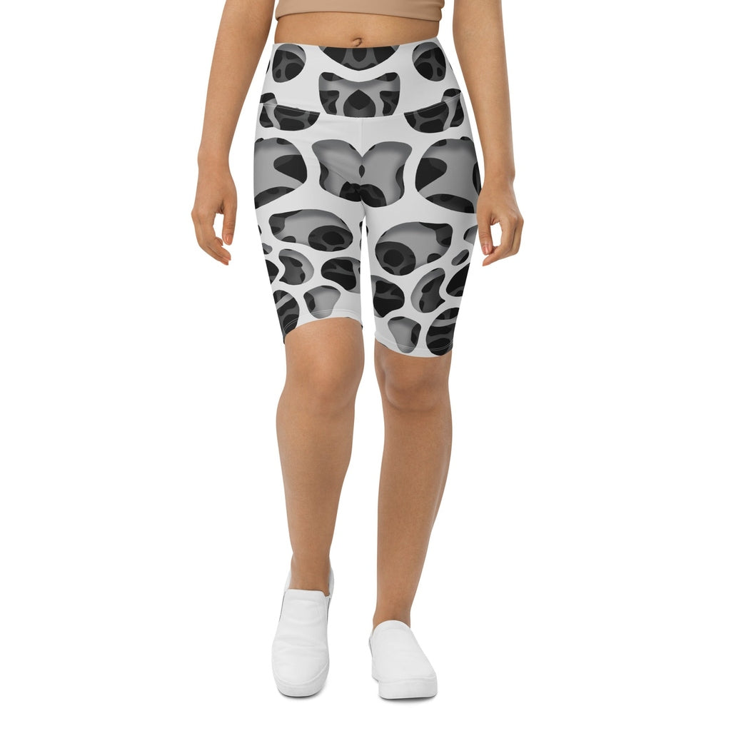 Web Illusion Pattern Biker Shorts