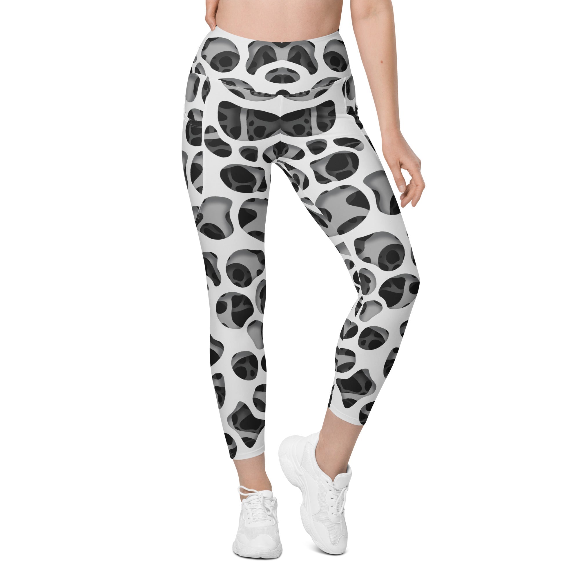 Web Illusion Pattern Leggings With Pockets