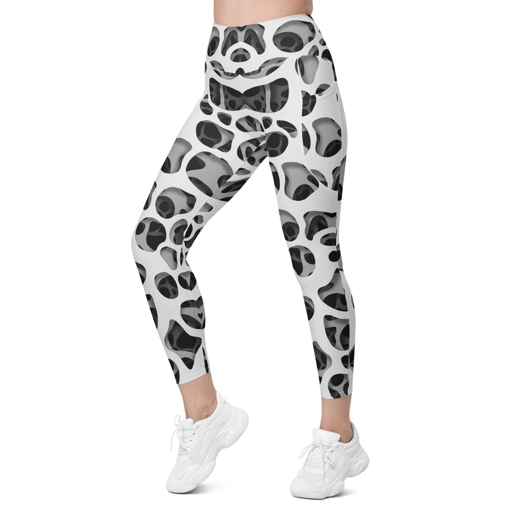 Web Illusion Pattern Leggings With Pockets