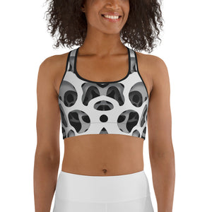 Web Illusion Pattern Sports Bra