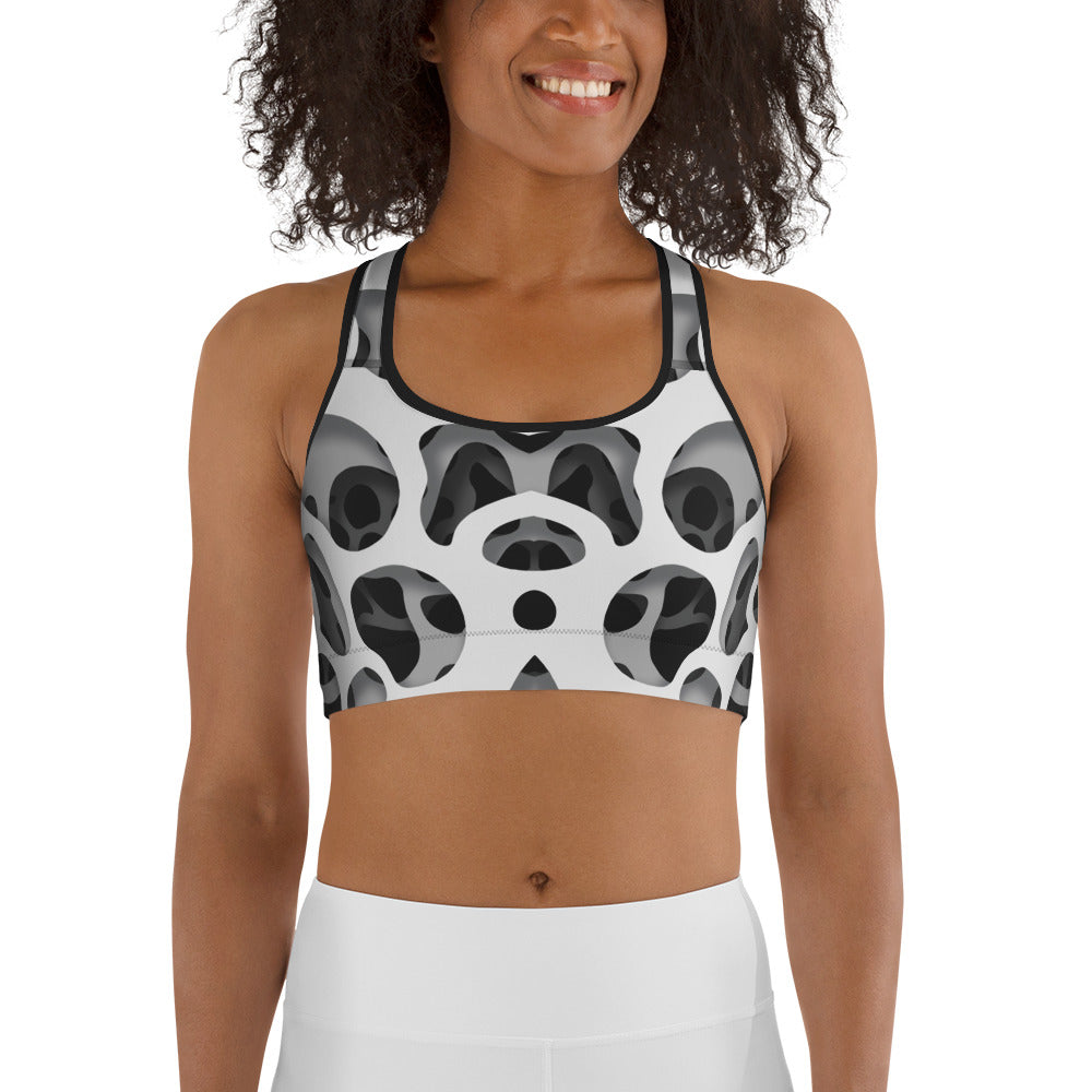 Web Illusion Pattern Sports Bra