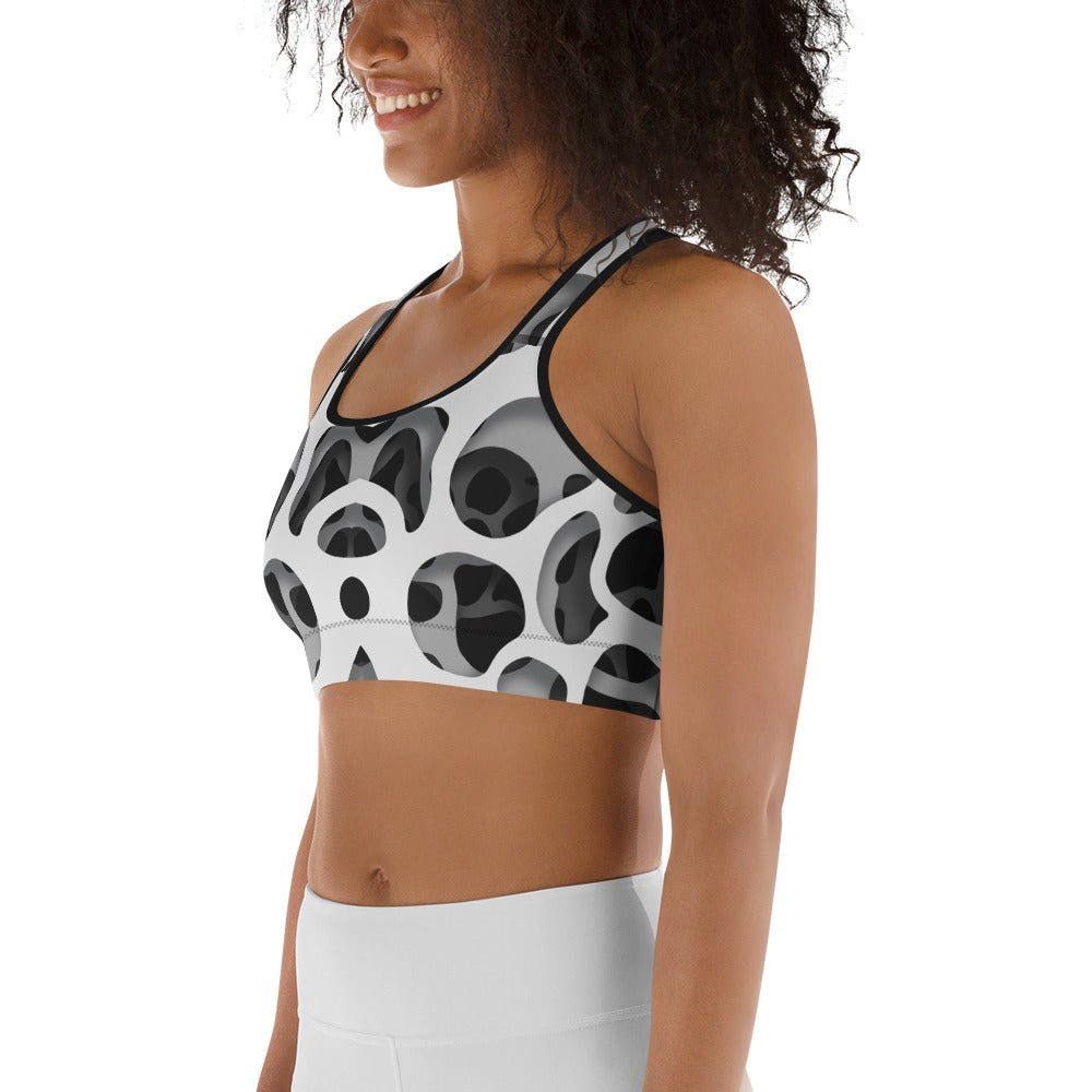 Web Illusion Pattern Sports Bra