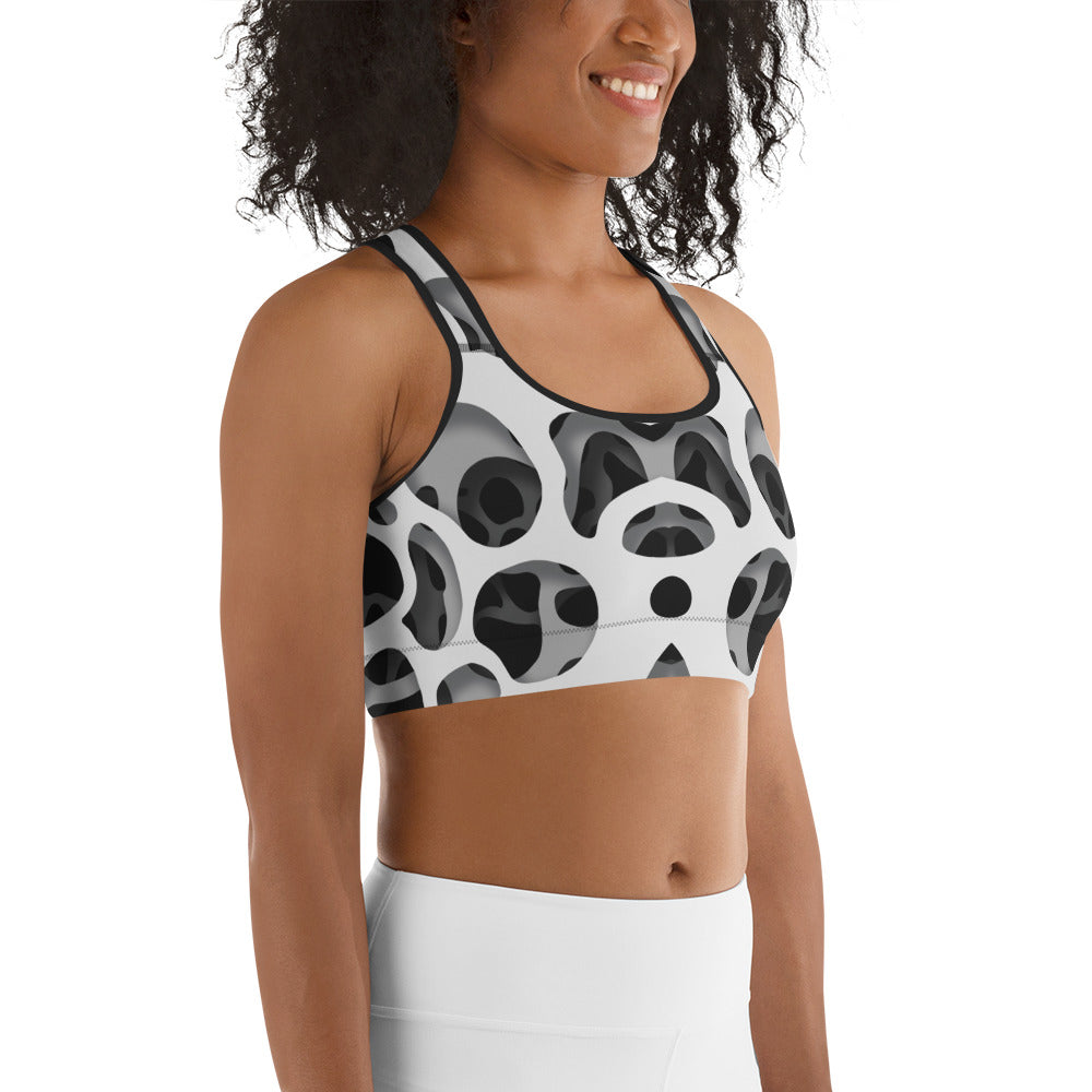 Web Illusion Pattern Sports Bra